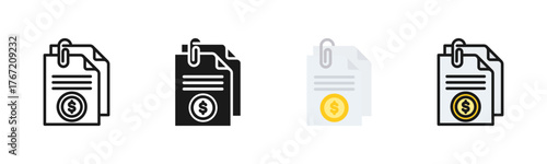 Invoice Icon Pack In Multiple Styles
