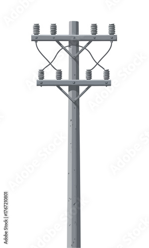 Electric Pole A Detailed Vector Illustration of a Power Line Structure for Communication