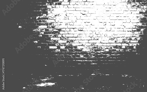 Vintage Brick Wall Vector Pattern, Dirty Old Brick Wall Grunge Overlay, grunge Brick Wall Background