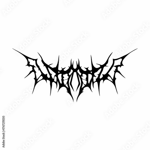 Abstract black gothic logo design with sharp spiky edges and intricate details on a white background