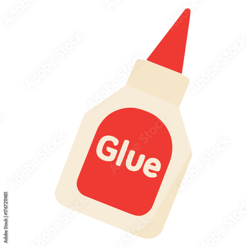 glue inside bottle flat color vector illustration template design