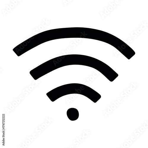 Hand drawn free wifi spot zone sign Public wi-fi area sign Wireless internet clipart in doodle style Single element for print, web, design, decor 3G, 4G, 5G, 6G, IoT