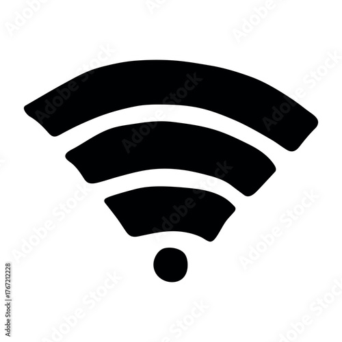 Hand drawn free wifi spot zone sign Public wi-fi area sign Wireless internet clipart in doodle style Single element for print, web, design, decor 3G, 4G, 5G, 6G, IoT