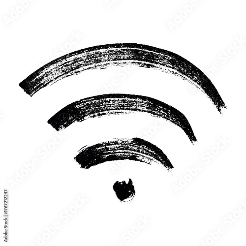 Hand drawn free wifi spot zone sign Public wi-fi area sign Wireless internet clipart in doodle style Single element for print, web, design, decor 3G, 4G, 5G, 6G, IoT