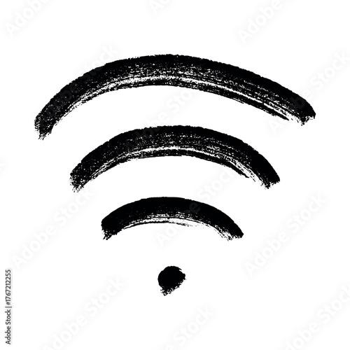 Hand drawn free wifi spot zone sign Public wi-fi area sign Wireless internet clipart in doodle style Single element for print, web, design, decor 3G, 4G, 5G, 6G, IoT