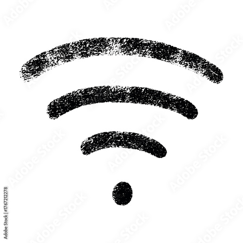 Hand drawn free wifi spot zone sign Public wi-fi area sign Wireless internet clipart in doodle style Single element for print, web, design, decor 3G, 4G, 5G, 6G, IoT