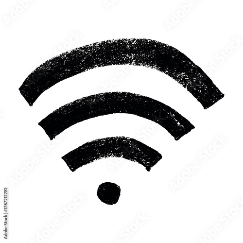 Hand drawn free wifi spot zone sign Public wi-fi area sign Wireless internet clipart in doodle style Single element for print, web, design, decor 3G, 4G, 5G, 6G, IoT