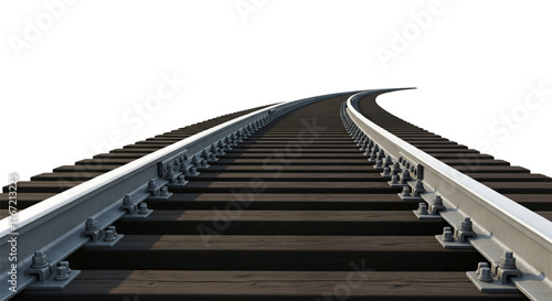 Curving Railroad Tracks Leading Forward Journey Progress and Future Direction for Transportation Design