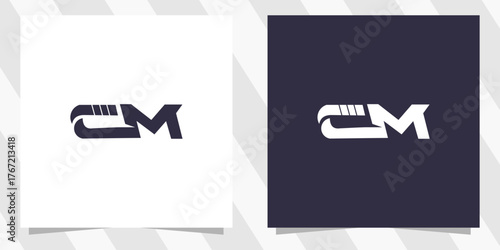 letter cm mc logo design vector