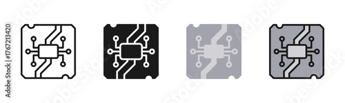 Circuit Board Icon Pack In Multiple Styles