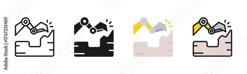 Excavation Icon Pack In Multiple Styles