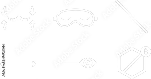 Sleep-Related Icons: A series of clean, minimalist icons symbolizing rest, relaxation, and wellness, perfect for illustrating concepts of sleep hygiene, relaxation techniques.