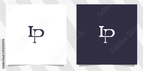 letter lp pl logo design vector