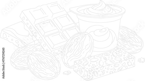 Healthy Snacking Collection: A delightful assortment of wholesome snacks, comprising a balanced mix of treats and nutritious options perfect for a guilt-free indulgence.