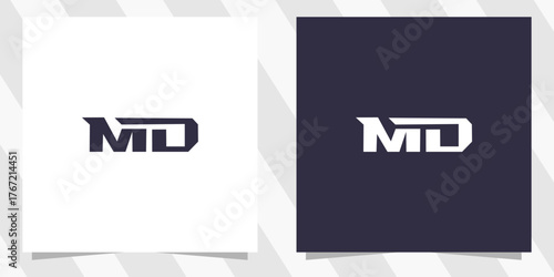 letter md dm logo design vector