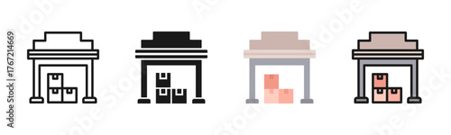 Warehouse Icon Pack In Multiple Styles