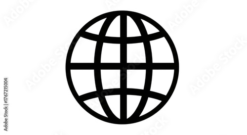 Global Network Icon for Worldwide Web Connectivity and International Digital Expansion