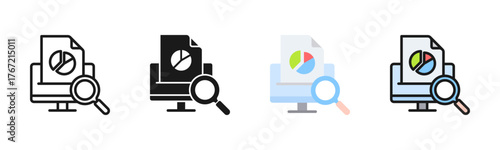 Data Analysis Icon Pack In Multiple Styles