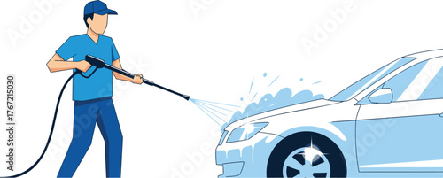 Professional car wash service for your vehicle with power washer and soap for ultimate cleanliness and shine