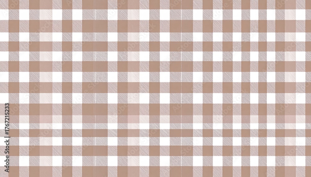 Fototapeta premium Beige and White Gingham Check Seamless Pattern