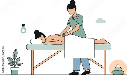 Relaxing spa massage session promising wellness and rejuvenation for sore muscles and stress relief