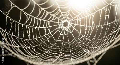 Wallpaper Mural Dewy Spiderweb with Sunlight Illumination for Nature and Wildlife Photography Torontodigital.ca