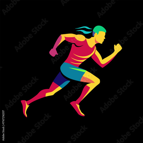 CrossFit Speed Motion Vector Art Color Trails Athletic Movement Glow