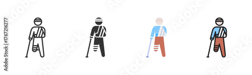 Broken Leg Icon Pack In Multiple Styles