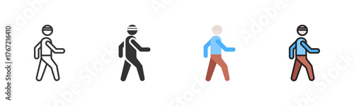 Walking Man Icon Pack In Multiple Styles