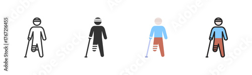 Broken Leg Icon Pack In Multiple Styles