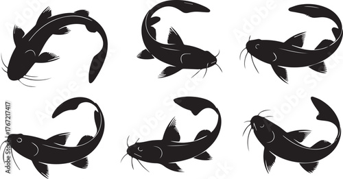 catfish silhouette design with white background