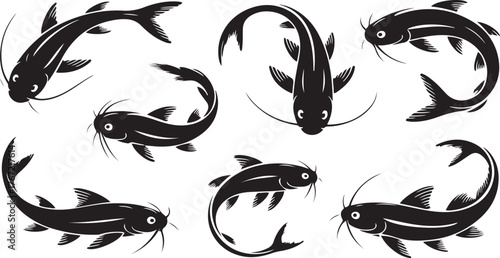 catfish silhouette design with white background