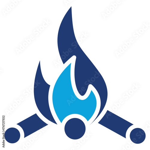 Campfire mixed color icon