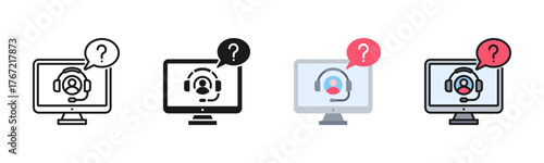 Help Center Icon Pack In Multiple Styles