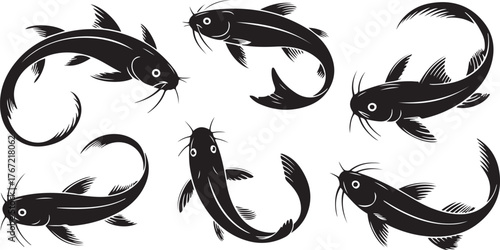 catfish silhouette design with white background