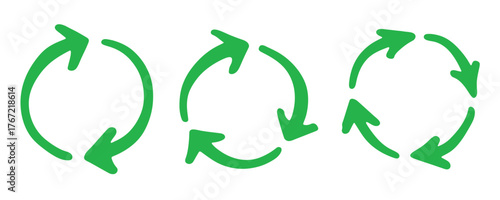 Set of hand drawn recycle arrow icon Recycling resources symbol Reuse of materials, zero waste, green environment, saving the planet