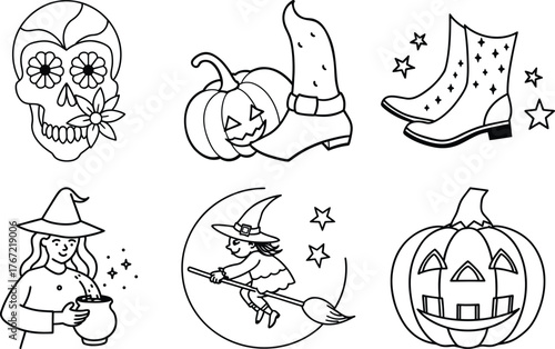 Cute Pumpkin Faces Halloween Vector Clipart Pack