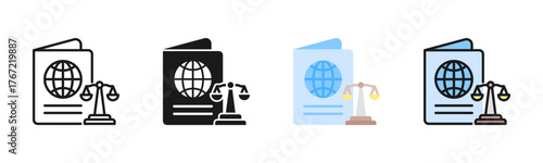 Immigration Law Icon Pack In Multiple Styles