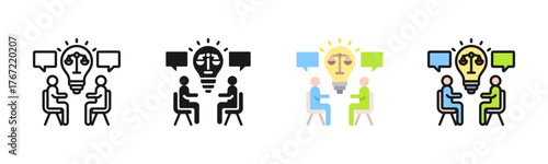 Client Meeting Icon Pack In Multiple Styles