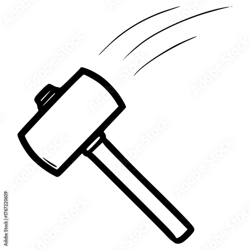 doodle hammer illustration hand drawn outline sketch vector