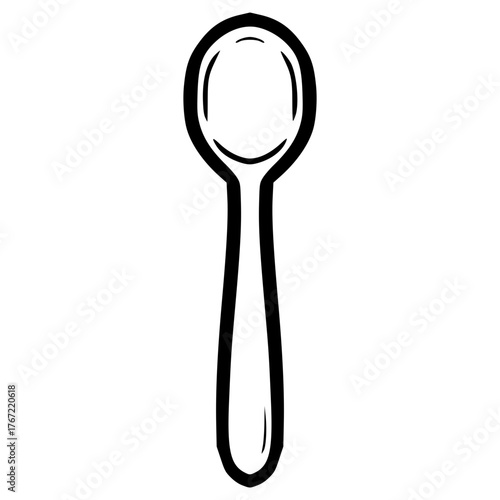 doodle spoon illustration hand drawn outline sketch vector