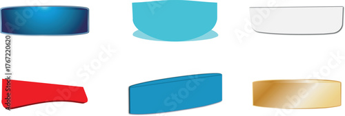 Shiny Blue Banner Vector Graphic Modern Isolated Transparent Illustration Design