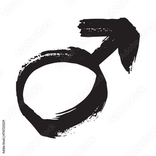 Hand drawn male gender identity sign Symbol used to represent sex and gender