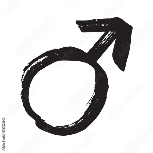 Hand drawn male gender identity sign Symbol used to represent sex and gender