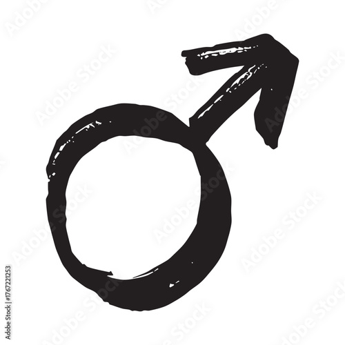 Hand drawn male gender identity sign Symbol used to represent sex and gender