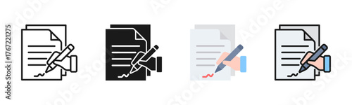 Signing Icon Pack In Multiple Styles