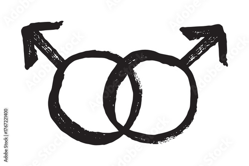 Hand drawn homosexual identity sign Symbol used to represent sex and gender