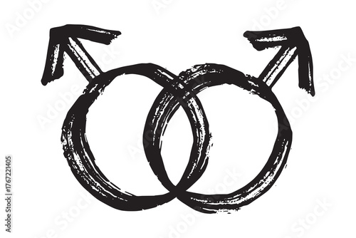 Hand drawn homosexual identity sign Symbol used to represent sex and gender