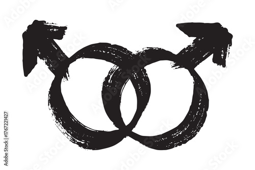 Hand drawn homosexual identity sign Symbol used to represent sex and gender