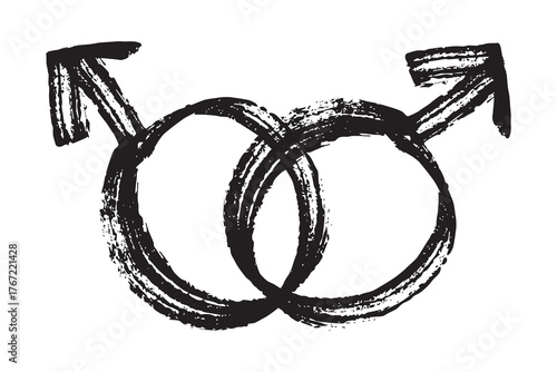 Hand drawn homosexual identity sign Symbol used to represent sex and gender